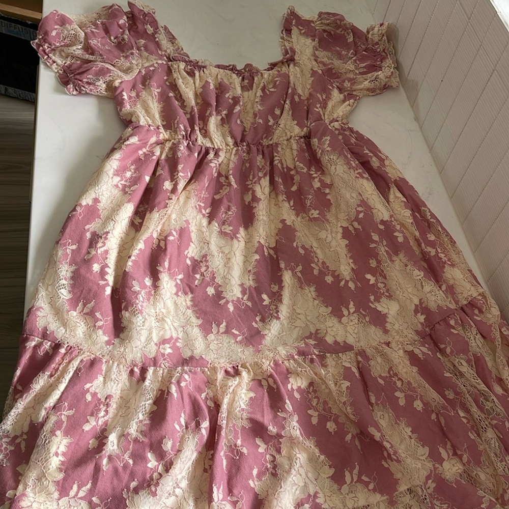 Torrid Pink and Cream Floral Mini Dress